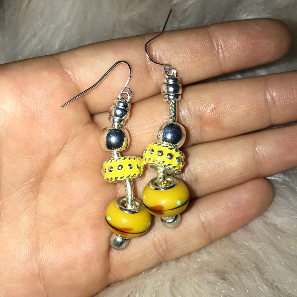 handmade glass bead earrings